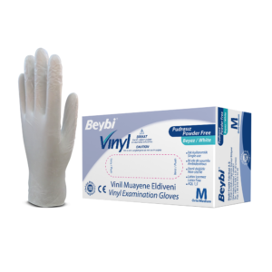 Pudrasız Vinil Muayene Eldiveni - 100'lük Kutu