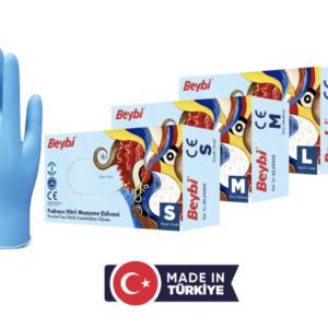 Beybi Mavi Nitril Muayene Eldiveni Pudrasız