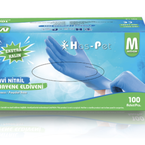 Haspet Ekstra Kalın Mavi Nitril Eldiven Pudrasız